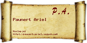 Paunert Ariel névjegykártya